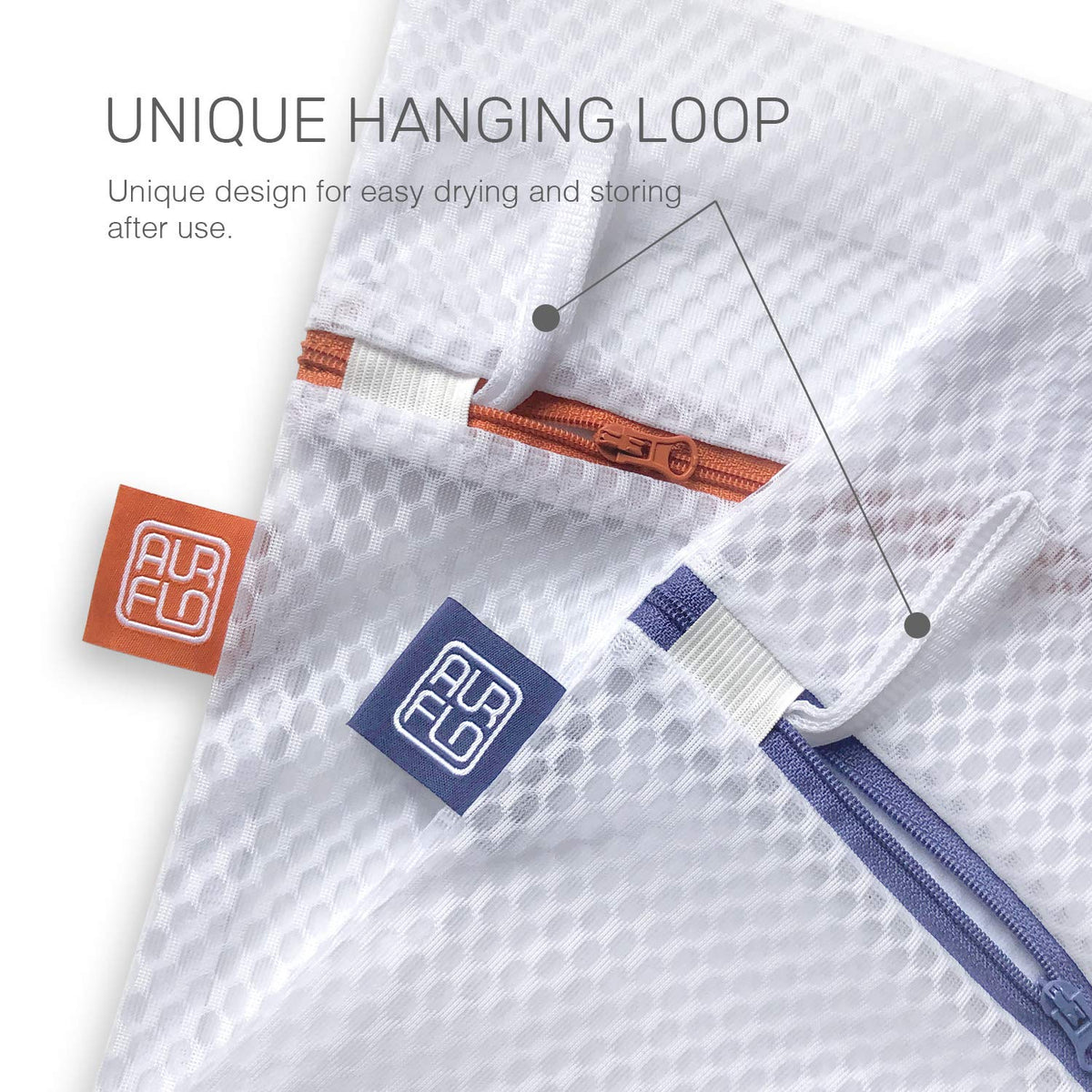 AURFLO color-coded bags simplify sorting during laundry.