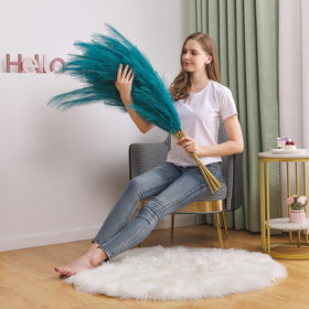 Aurora Prime blue pampas grass fluffy plumes ideal for elegant table centerpieces.