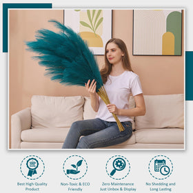 Aurora Prime blue pampas grass non-shedding and safe for indoor spaces.