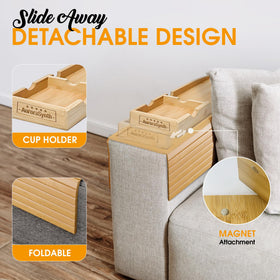 AuroraSynth anti-slip foldable sofa arm table stays in place during use
