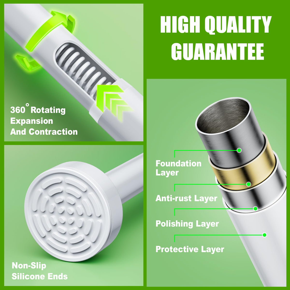 Ausemku multipurpose rod suitable for bathroom, bedroom, or balcony curtains.