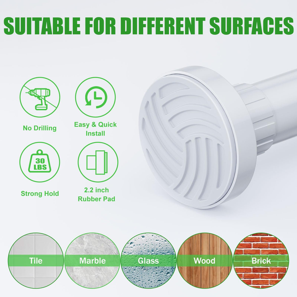 Ausemku heavy-duty rod supporting up to 33 pounds for curtains