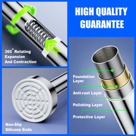 Ausemku rod suitable for bathroom, kitchen, and closet uses.