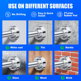 Ausemku adjustable rod installed without drilling on a wall.