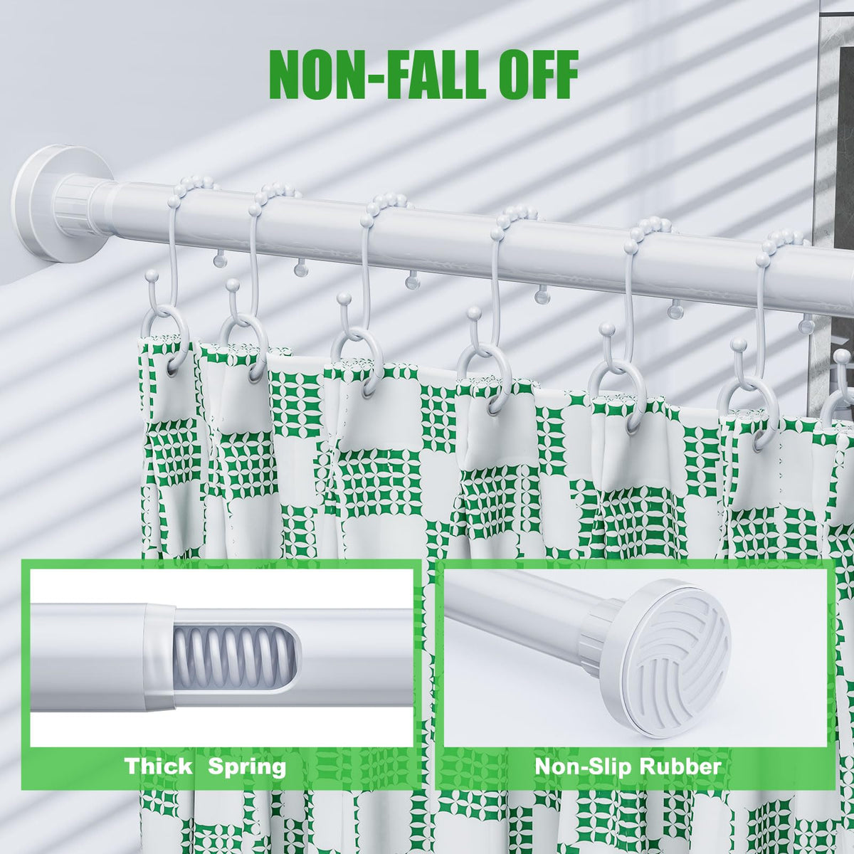 Ausemku shower rod installation without drilling for quick setup