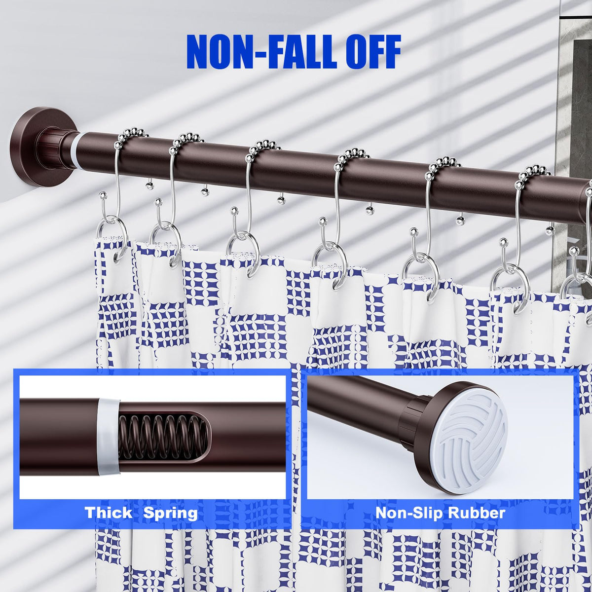 Ausemku no-drill installation shower rod demonstrated quickly