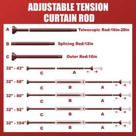 Ausemku shower rod compatible with tile wallpaper and wood