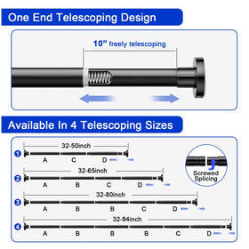 Ausemku telescopic shower rod for precise positioning