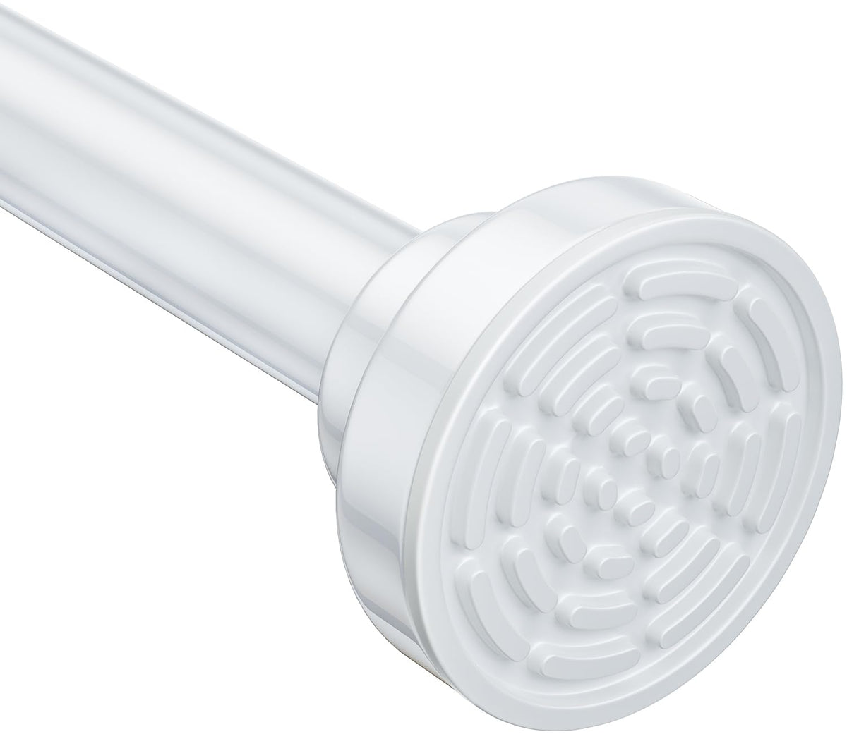 Ausemku shower rod tension extended to fit 32-80 inches in white for easy setup.