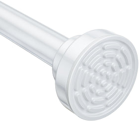 Ausemku shower rod tension extended to fit 32-80 inches in white for easy setup.