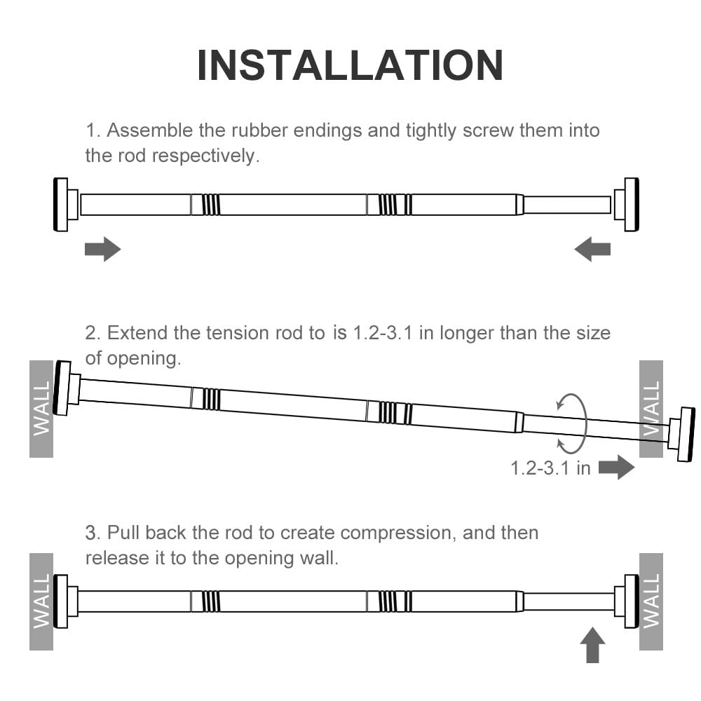 Ausemku heavy-duty rod supports up to 30 lb for reliable use