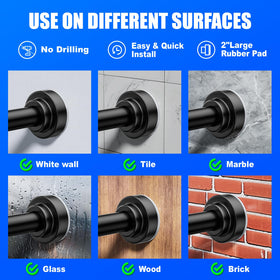 Ausemku stainless steel black finish rod for durable bathroom upgrade