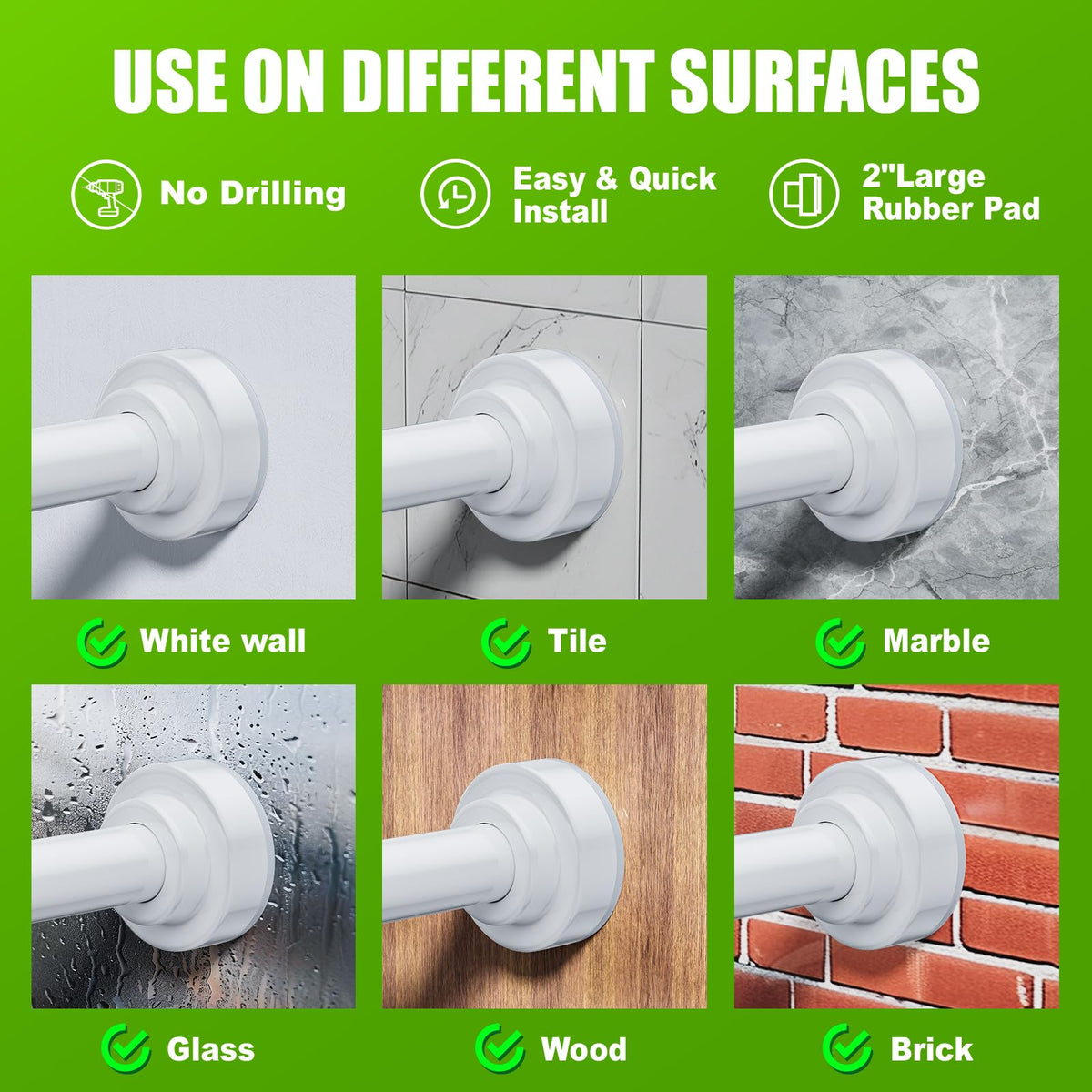 Ausemku stainless steel rod offers rustproof durability in humid bathrooms.