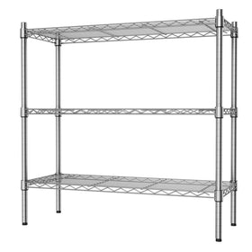 Auslar 3-Shelf chrome finish storage rack for durable home organization.