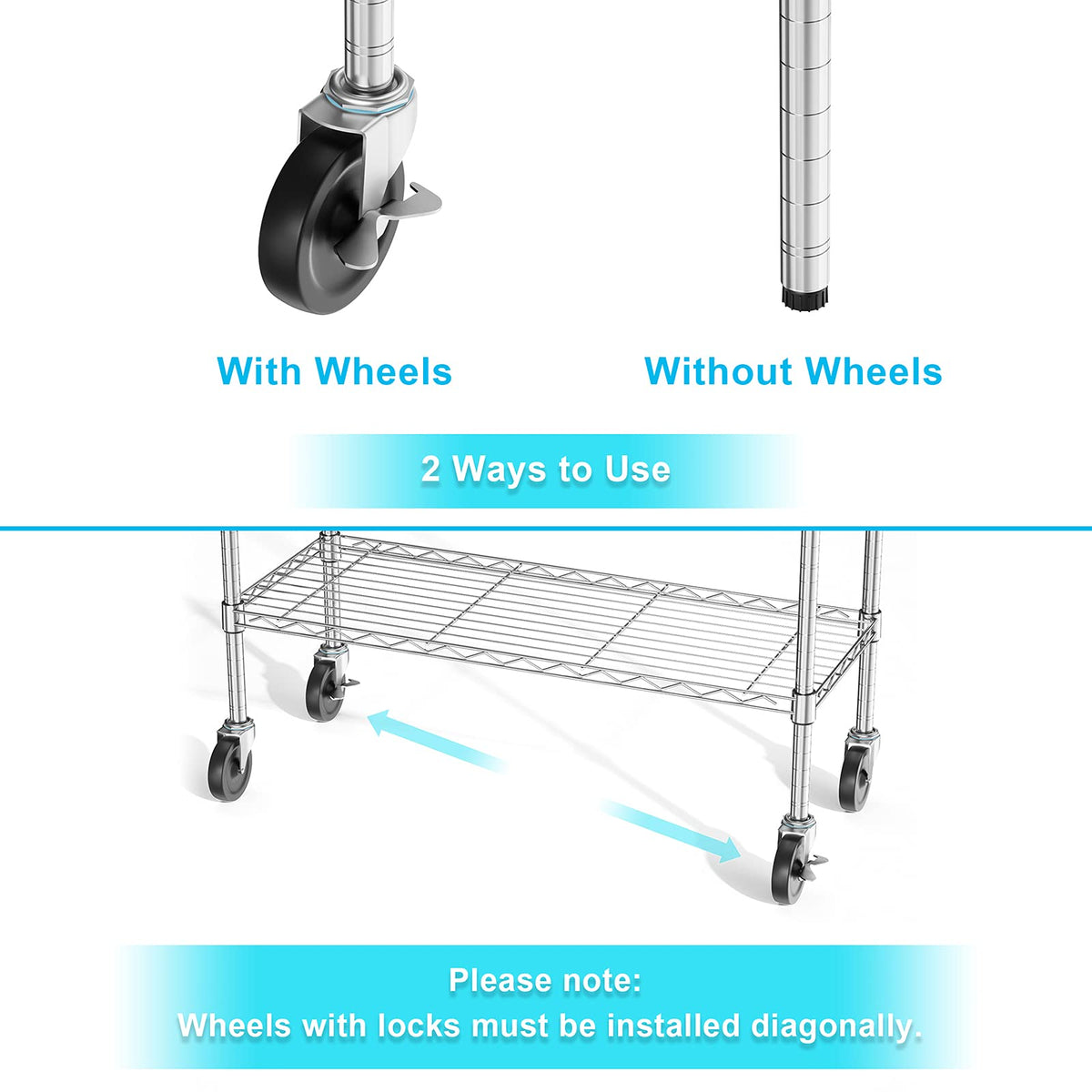 Auslar Smart-lock wheels provide secure movement and parking on demand.