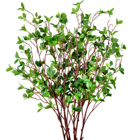 AUSTOR six 45-inch artificial ficus stems for elegant vase filler in home or office.