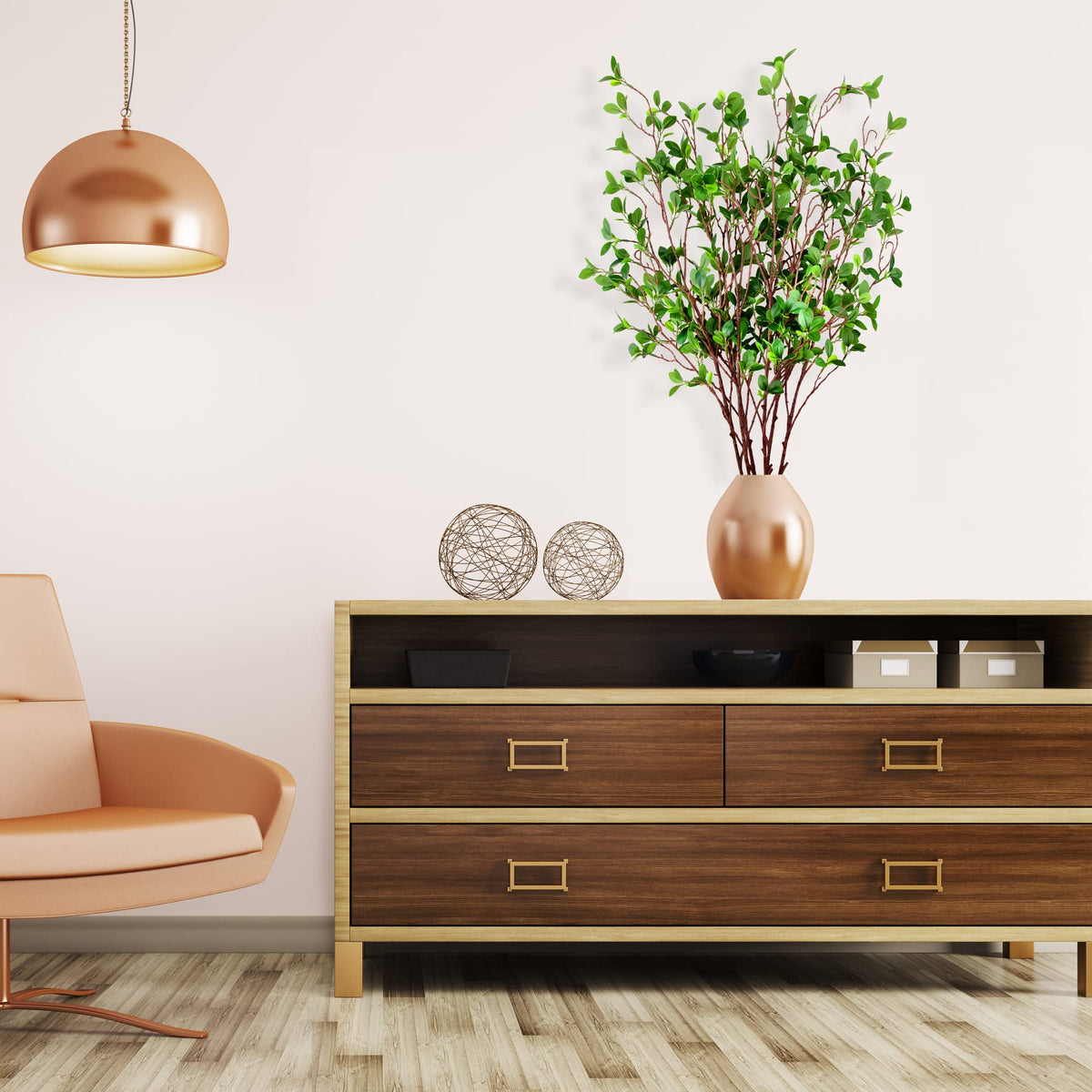 AUSTOR dust-free faux ficus twig easy to wipe clean.