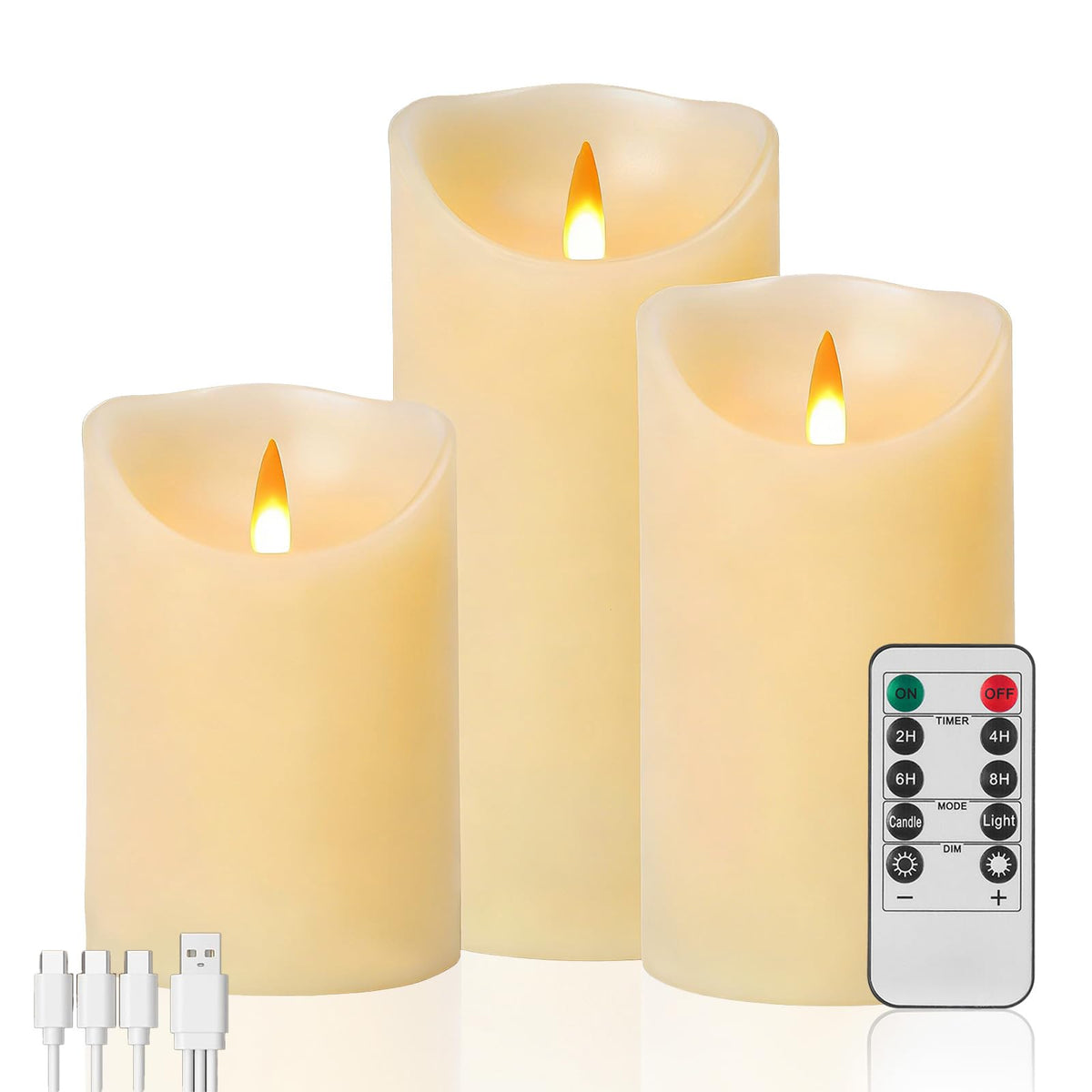 Autbye 4-inch rechargeable flameless candle with warm glow for cozy table lighting.