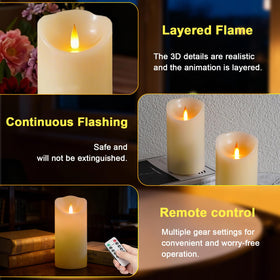 Autbye remote-controlled candle lets you adjust brightness from across the room.