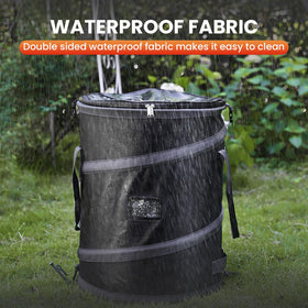 Automatters Pop-Up Trash Bin heavy-duty bottom supports larger loads.