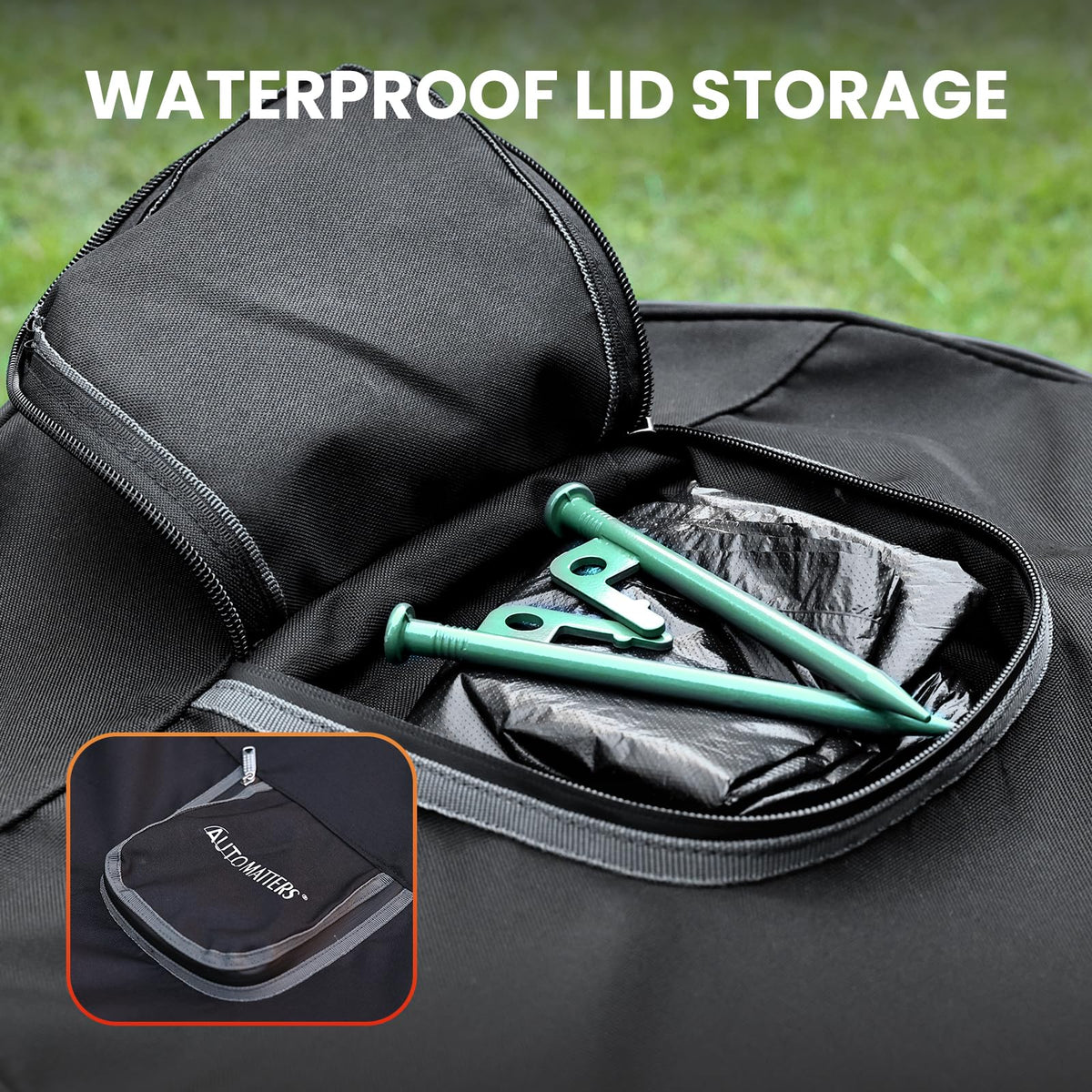 Automatters Trash Bin waterproof coating eases cleaning and durability outdoors.