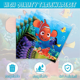 Autrpoweo Nemo napkins add quick cleanup and a cohesive table setup.