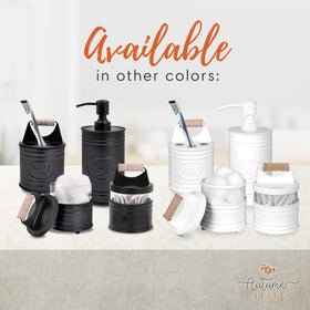 Autumn Alley ball-foot jars add rustic elegance to your vanity