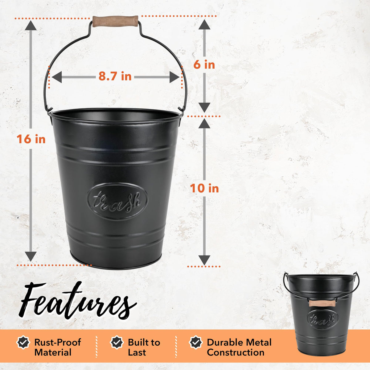 Autumn Alley durable metal trash can suitable for daily bathroom use.