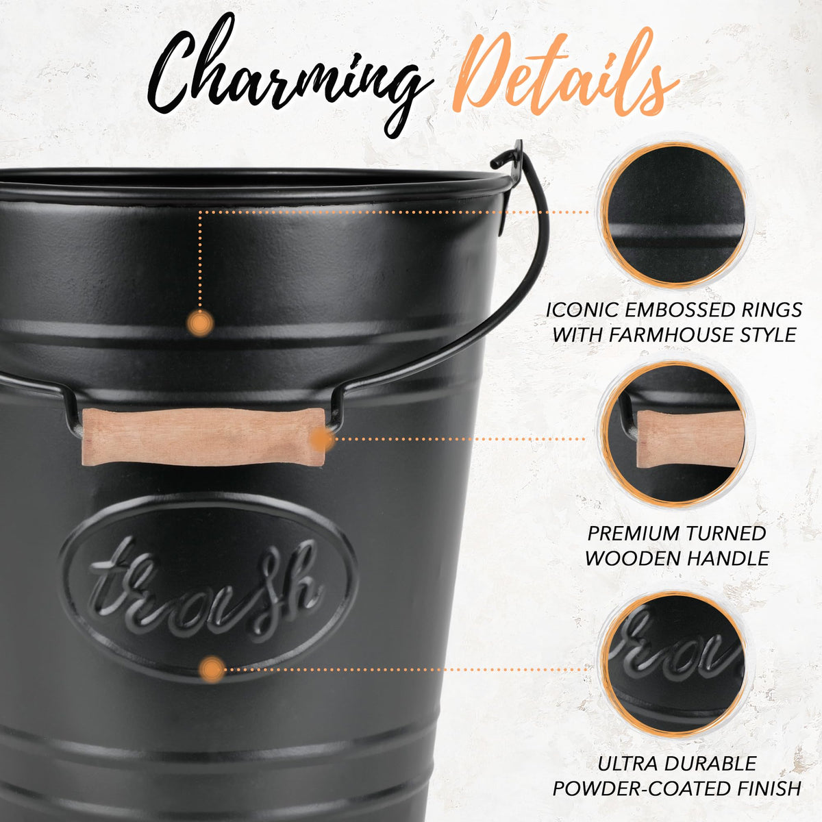 Autumn Alley rustic design trash can upgrades kitchen or living spaces.