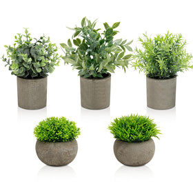 AUUGUU artificial potted plant in a cement pot for shelf display.