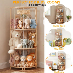 AUUURECYN elastic rope sides hold plush toys securely while remaining reachable.
