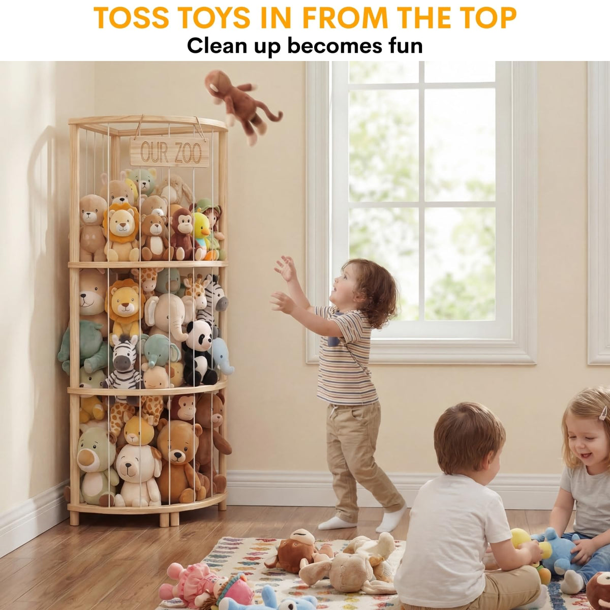 AUUURECYN 'Our Zoo' nameplate adds playful personalization for a child's space.