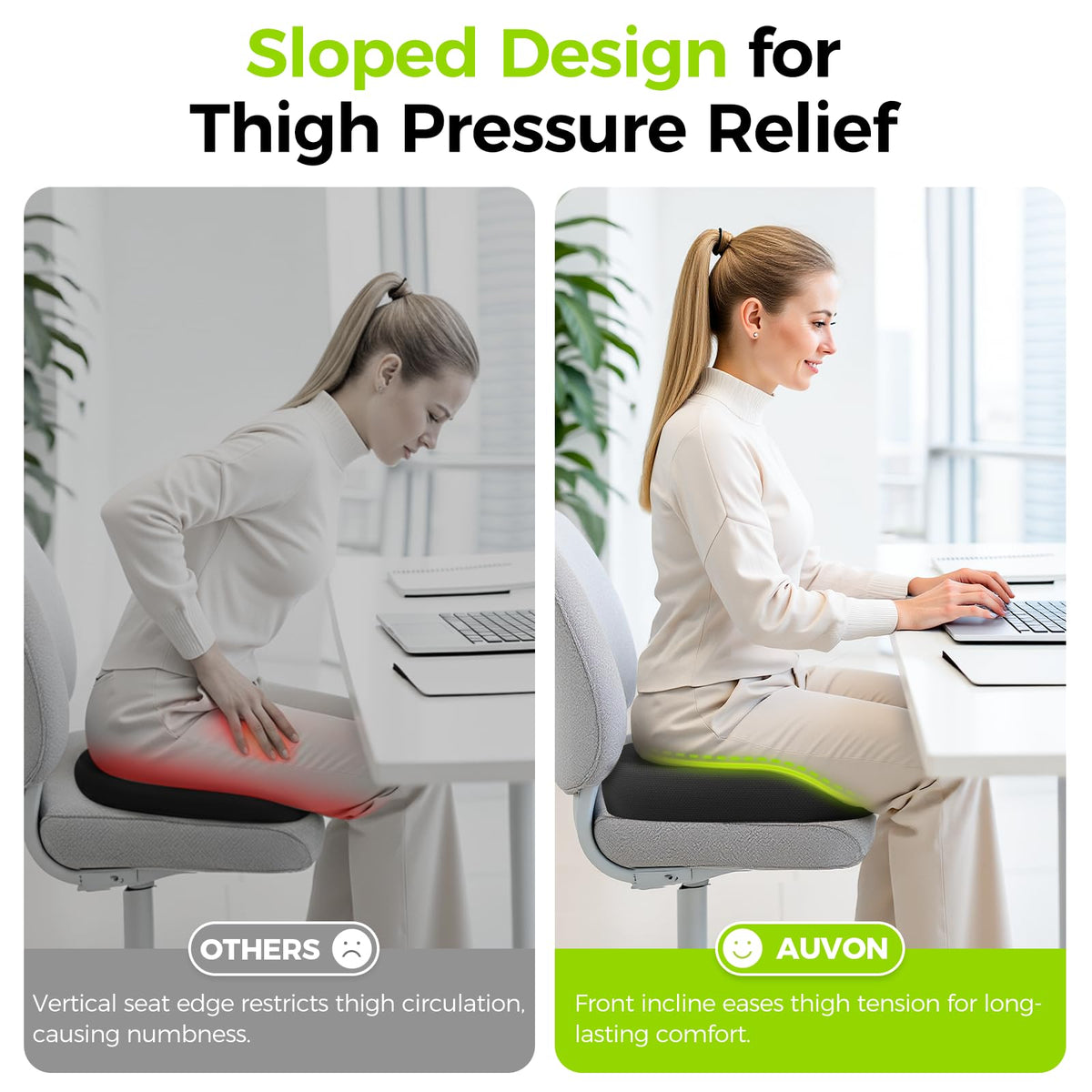 AUVON Donut Pillow honeycomb cover stays cool and breathable during long sits.