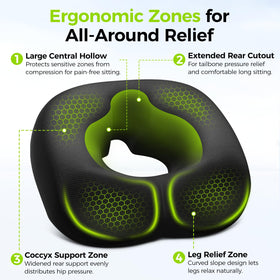 AUVON Donut Pillow memory-foam core cushions with lasting plush support.