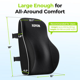 AUVON Lumbar Pillow in car setup for on-the-road back support