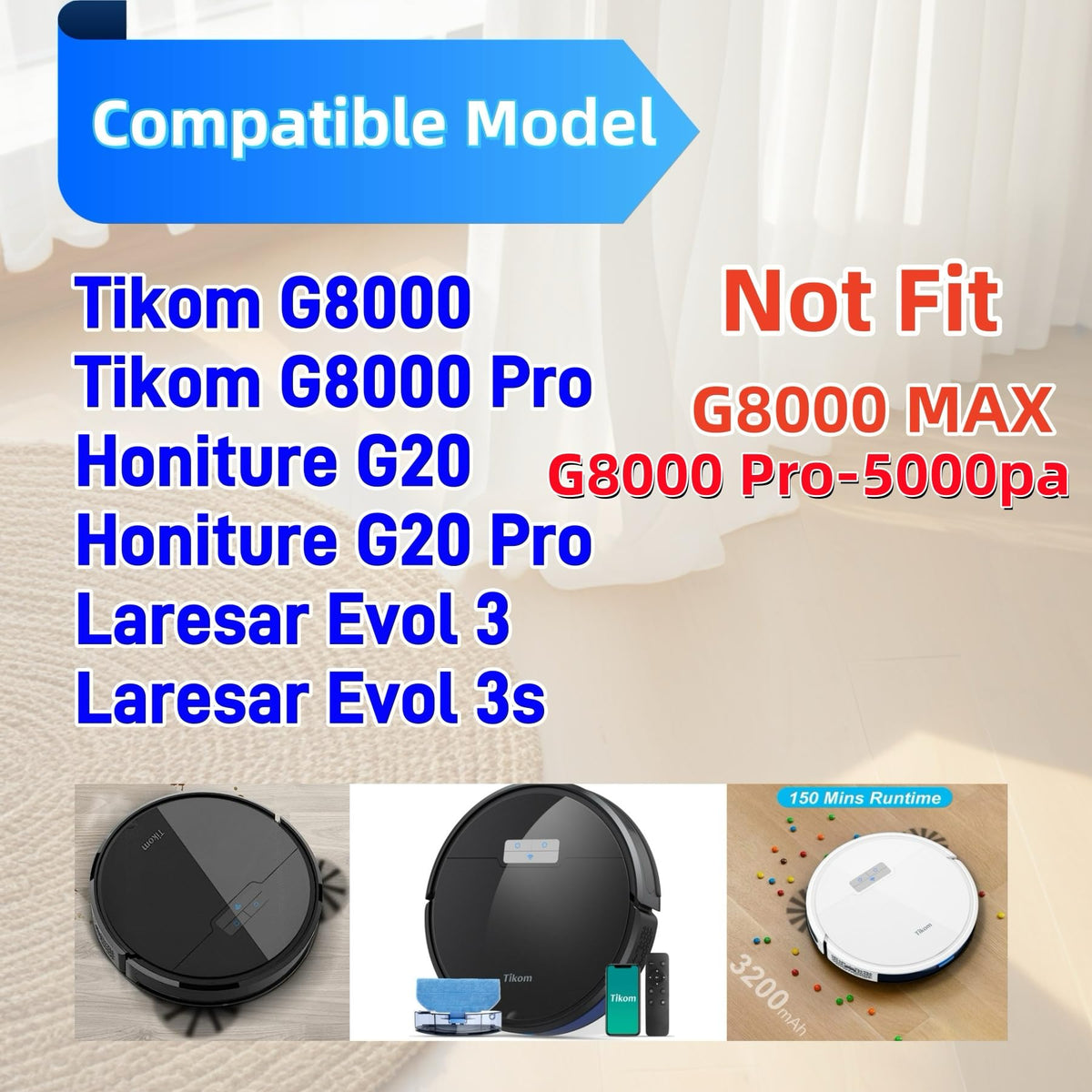 Avaenzo Tikom G8000 side brushes sweeping corners with care