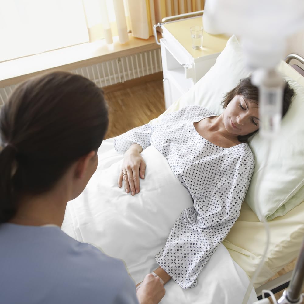 Avalon Bedding lightweight hospital blanket folded for quick covers.