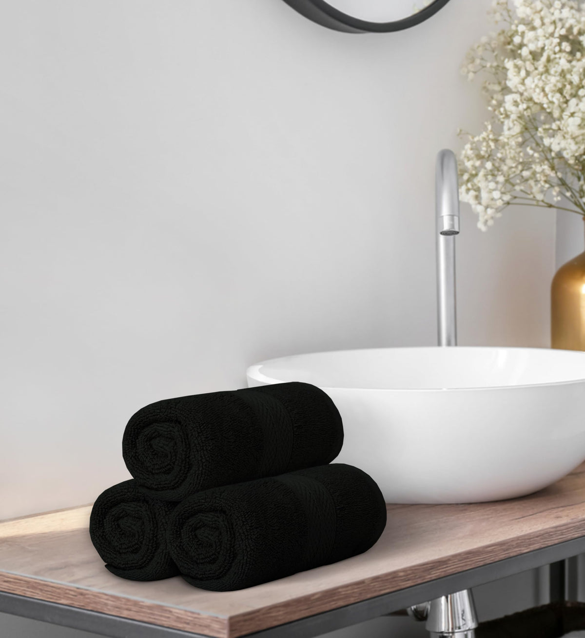 Avalon Towels hotel and spa quality look in a modern bathroom scene.