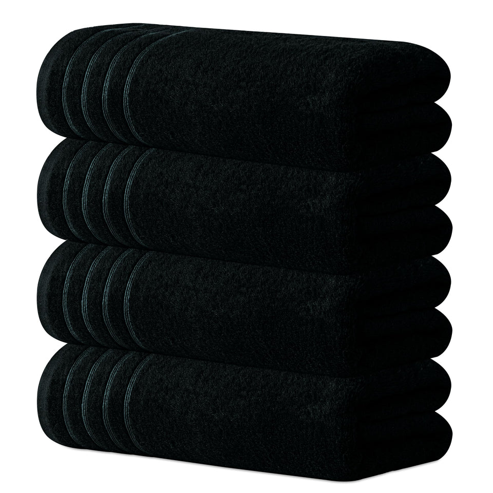 Avalon Towels bath towels set of 4 folded showing plush softness and 30x60 inches size.