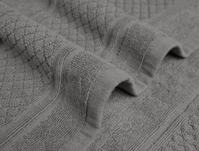 Avalon Towels grey bath mat jacquard-design adds elegant texture to any bathroom