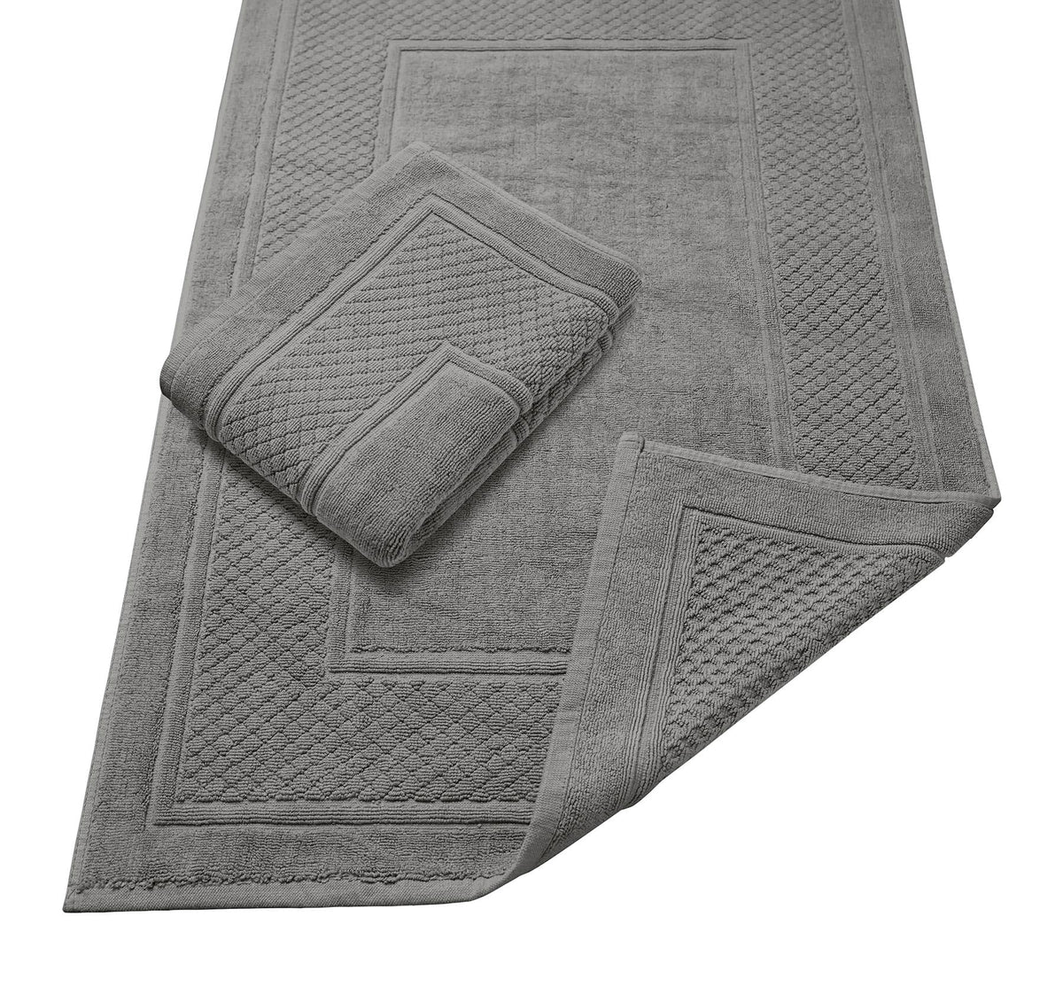 Avalon Towels grey bath mat pair with soft absorbent surface for daily use