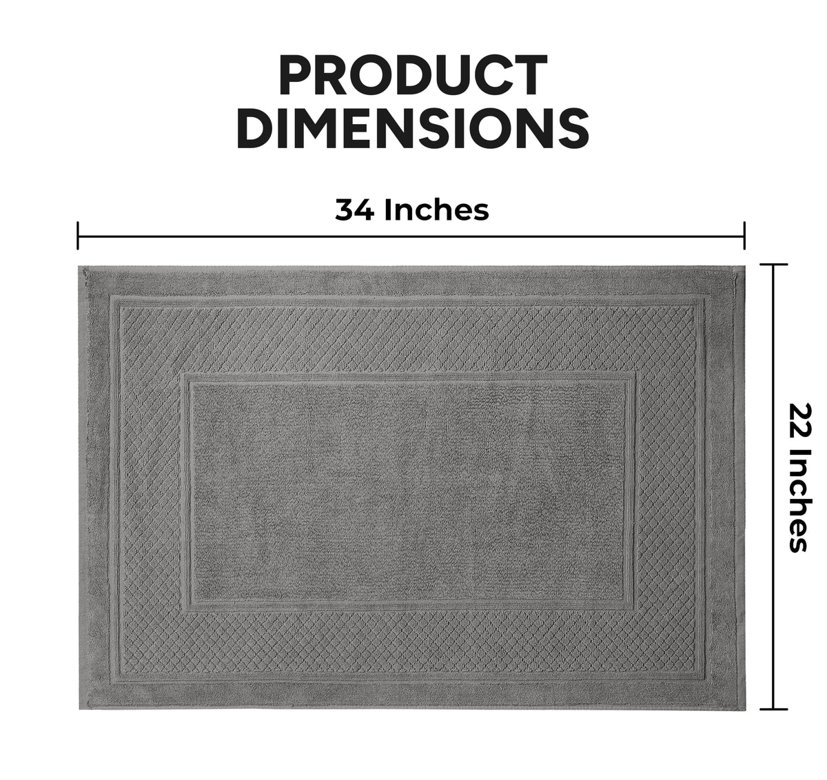 Avalon Towels grey bath mat soft texture enhances barefoot comfort