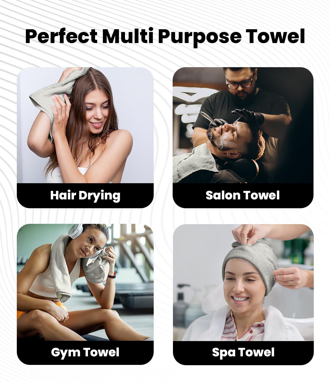 Avalon Towels hand-face use demonstrates soft touch for skin care.