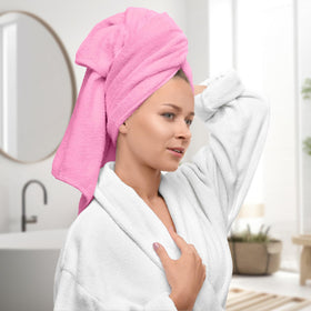 Avalon Towels pink bath towels demonstrate high absorbency for everyday use.