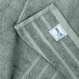 Avalon Towels quick-drying label signals fast moisture removal for busy mornings
