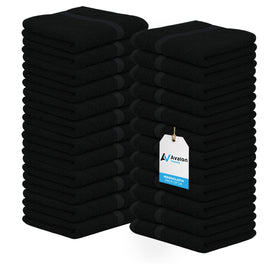 Avalon Towels washcloths 24-pack folded for easy storage and daily use.
