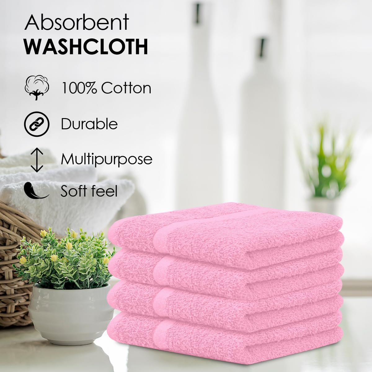 Avalon Towels machine-washable fade-resistant washcloth maintains color.