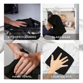 Avalon Towels kitchen sink use demonstrating versatile cleaning and drying utility.