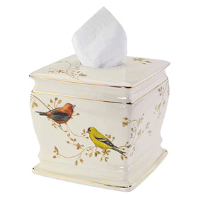 Avanti tissue box cover gilded birds gold trim adds sophistication to spaces
