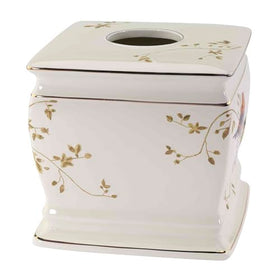 Avanti tissue box cover gold trim finish adds timeless elegance